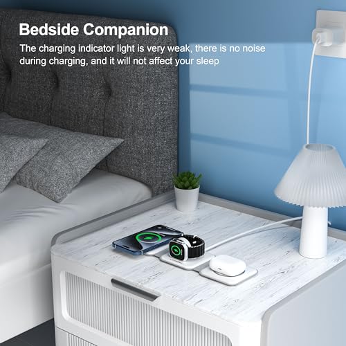 UCOMX 3 in 1 Charging Station for Multple Devices,Foldable 3 in 1 Wireless Charger for Travel,NANO Wireless Charging Stati...