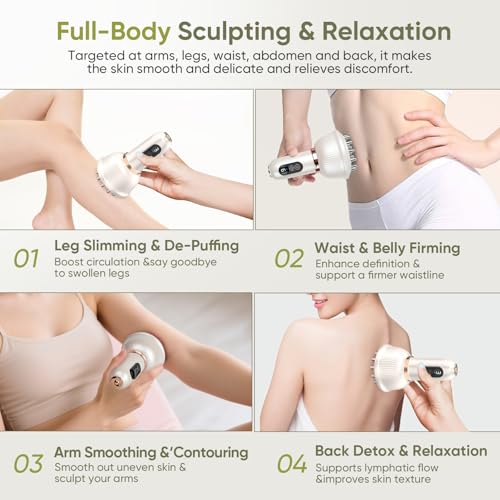 Lymphatic Drainage Massager & Anti-Cellulite Tool - Body Sculpting Machine with Microcurrent, Light, Heat & Vibration for ...