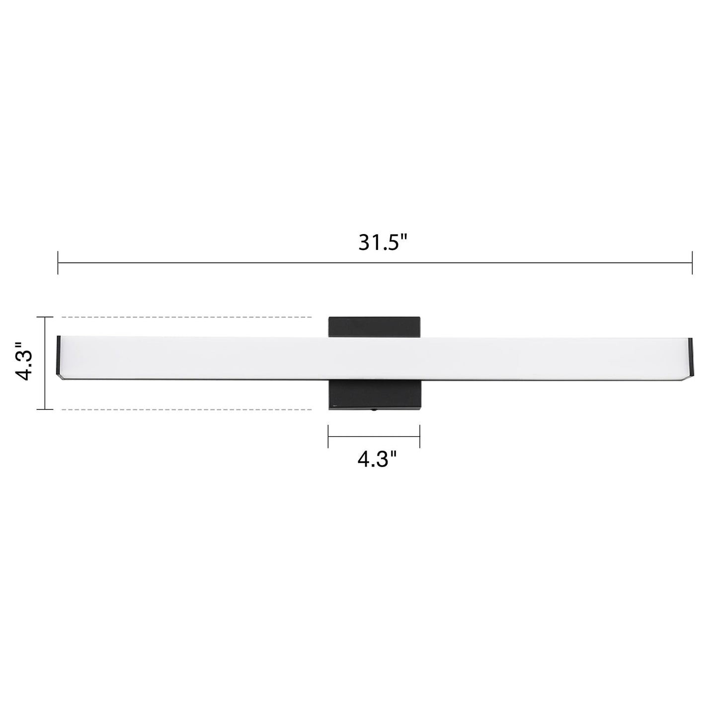 YHTlaeh Bathroom Vanity Light Brushed Black LED 31.5in 24W 4000K Dimmable Wall Bar Lighting Fixture