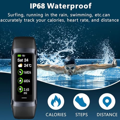 ZKSSGY Fitness Tracker with 24/7 Heart Rate Blood Oxygen Sleep Monitor,Activity Tracker with 1.1" AMOLED Touch Color Scree...