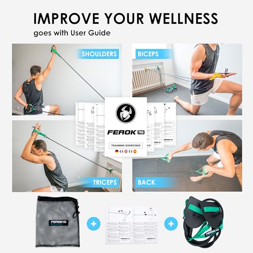Ferok Pro - Swimming Resistance Band Set with Paddles – The Ultimate Swim Training Equipment for Dryland Workout - Resista...