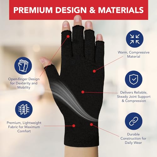 Doctor Developed Full Fingered Arthritis Compression Gloves Men and Women for Arthritis, Raynauds Disease & Carpal Tunnel