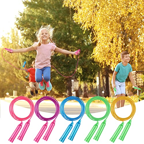 30 Pcs Jump Ropes for Kids Bulk Colorful Plastic Jump Ropes 7.5 ft Adjustable Skipping Rope for Boys Girls, Outdoor Fun Ac...