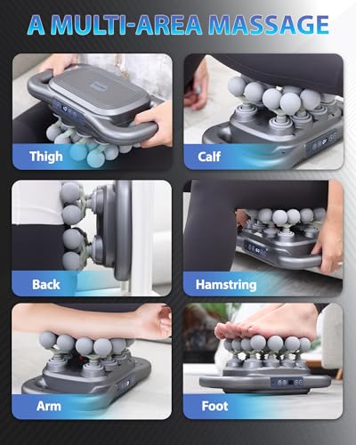 UFFAE 16-Head Massage Gun, Deep Tissue Percussion Massager with 9 Modes & 9 Intensities, 2600mAh Battery Back Bassager for...