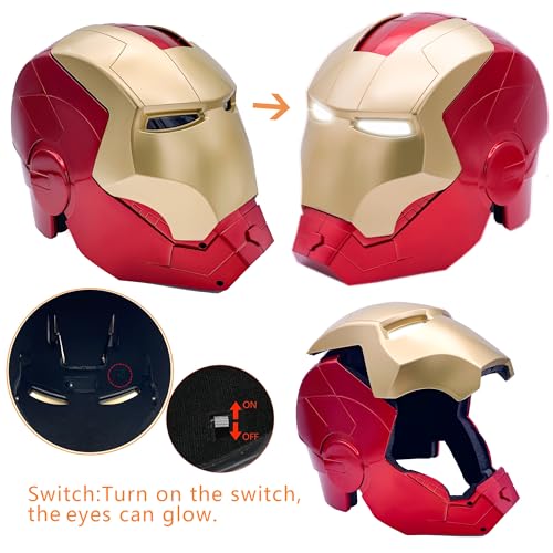 Tevigo Open/Close Wearable Helmet with Eyes Glowing for Kids and Teens Mask Costume and Role-Play Dress Up, Ideal for Birt...