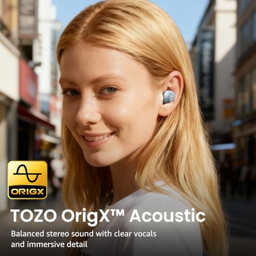 TOZO A1 Wireless Earbuds Bluetooth 5.3 Light Weight in Ear IPX5 Waterproof Headphones 2 Mic for AI Calls, Immersive Premiu...