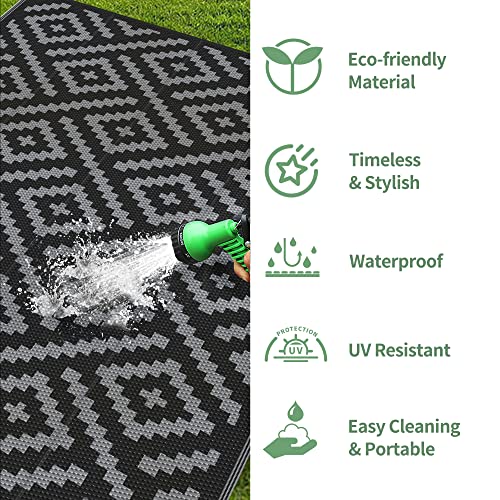 GENIMO Outdoor Rug for Patio Clearance,5'x8' Waterproof Mat,Reversible Plastic Camping Rugs,Rv,Porch,Deck,Camper,Balcony,B...