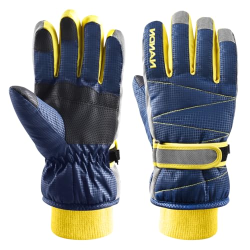 Azarxis Kids Children Ski Gloves Winter Snow Gloves Waterproof Winter Warm Glove for Snowboarding, Sledding