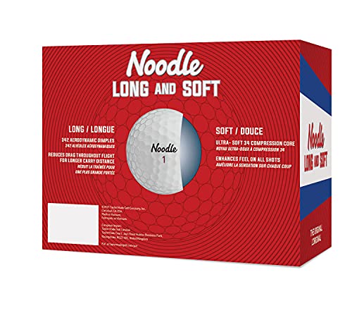 TaylorMade Noodle Long & Soft Golf Balls, Ultra-Soft 34 Compression Core, Great Feel and Increased Spin, Patented Dimple D...