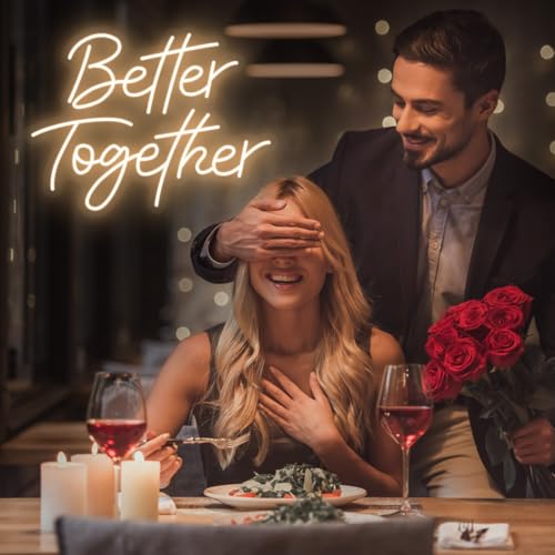 Better Together Neon Sign for Wall Decor, Better Together LED Light gift for Birthday Party, Wedding Engagement Anniversar...