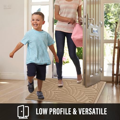 HIYARD Front Door Mat, Absorbent Resist Dirt Welcome Door Mat Indoor Outdoor, Waterproof Doormat, Sturdy Non Slip Backing,...