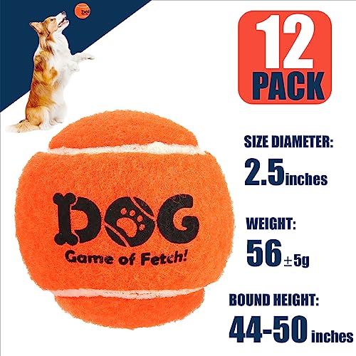 AMA SPORT Tennis Balls for Dogs 12 Pack 2.5" Red Dog Tennis Balls for Puppy Small Medium Dog Toys, Designed for Dogs Float...
