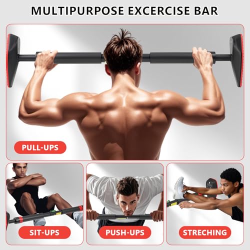 Pull Up Bar for Doorway, Door Frame Chin Up Bar without Screw Exercise Bars for Home Workouts Strength Training Adjustable...