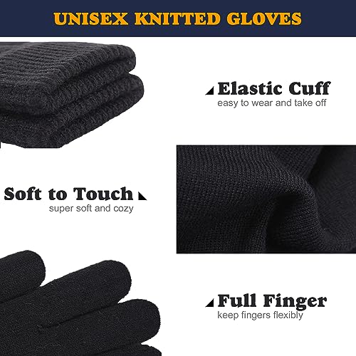 UTTPLL Stretchy Mittens Sports Knitted Gloves Unisex Magic Gloves Winter Full Finger Elastic Warm Mittens for Women Men