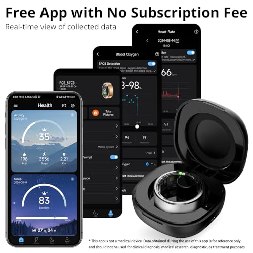 COLMI R02 Smart Ring, a Smart Ring for Women and Men, with a Charging case, Supports Heart Rate, Blood Oxygen, Sleep Healt...