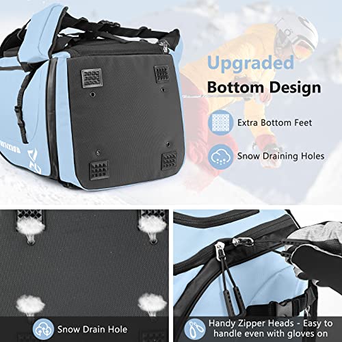 MORXPLOR Ski Boot Bag - 65L Padded, Waterproof Ski Travel Backpack for Gear & Accessories