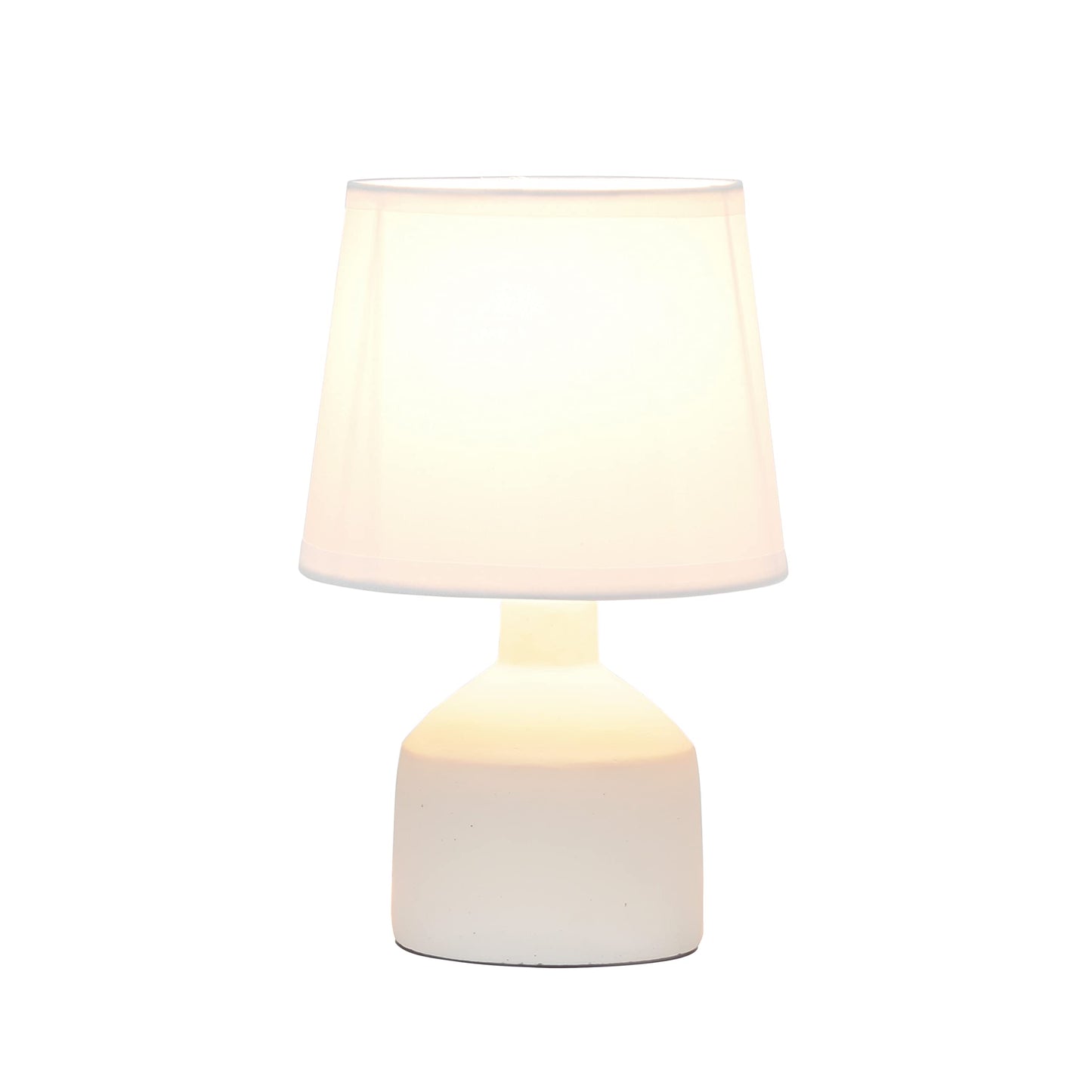 Simple Designs Lt2080-Off Mini Concrete Table Lamp, Off White, 5.91 X 5.91 X 9.4, Ideal For Modern Home Decor