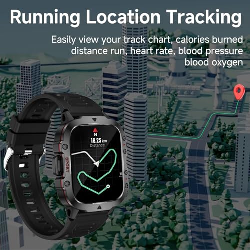 CEMASGE Blood Pressure Watch for Men, IP68 Waterproof Blood Pressure Watch, 1.96" High-Resolution Touch Screen Smart Fitne...