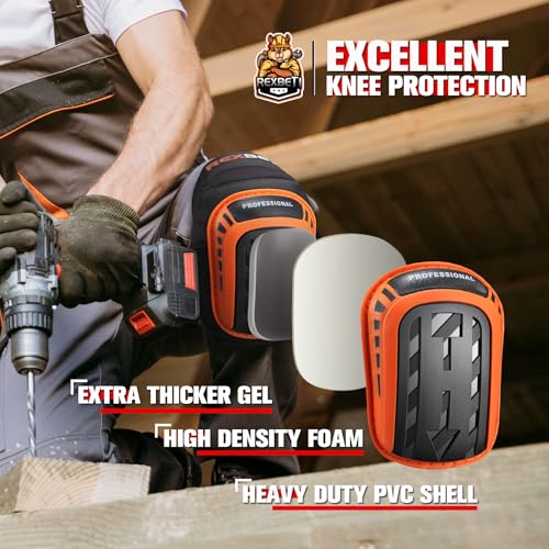 REXBETI Knee Pads for Work, Construction Knee Pads for Men, Heavy Duty Comfortable Anti-slip Foam Gel Knee Pads for Garden...