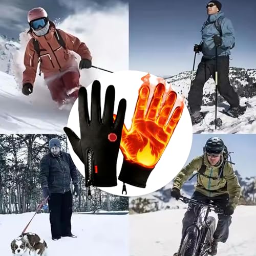 ocpcrn Anti-Slip Waterproof Thermal Winter Gloves for Men and Women,Windproof Cold Weather Touch Screen Winter Sport Outdo...