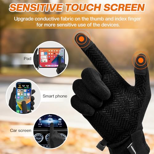 Sukeen Lightweight Running Gloves for Men Women Touchscreen Anti-Slip Sports Gloves Winter Warm Gloves for Cycling, Driving