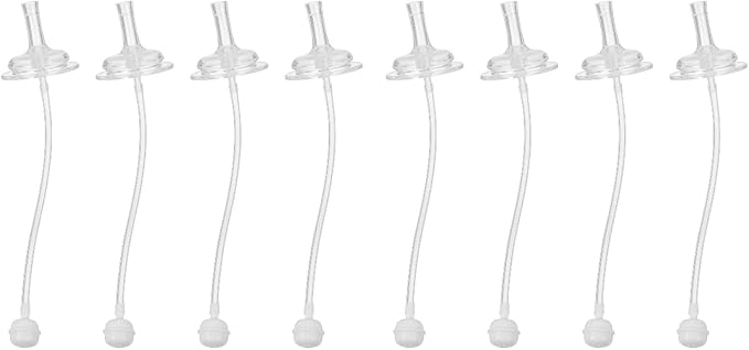 Veemoon 8pcs Baby Bottle Straws Replacement Baby Learner Cup Silicone Straws Kit Boys and Girls Wide Mouth Drinking Bottle Sucker No Leakage Drinking Tools for Milk Water Feed Boy Girls (1.96 Inch W)