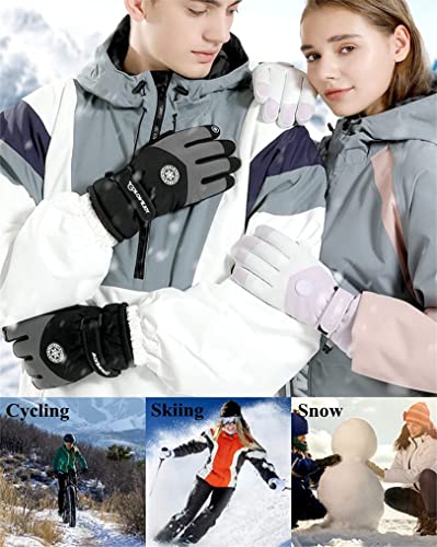 apaepr Winter Ski Gloves for Men & Women, Waterproof Insulated Cold Weather Work Gloves, Touchscreen Snow Gloves for Skiin...