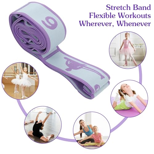 Stretch Strap for Girls Elastic Gymnastics Stretching Ballet Dance Band with 8 Loops, Adjustable Exercise Training Resista...