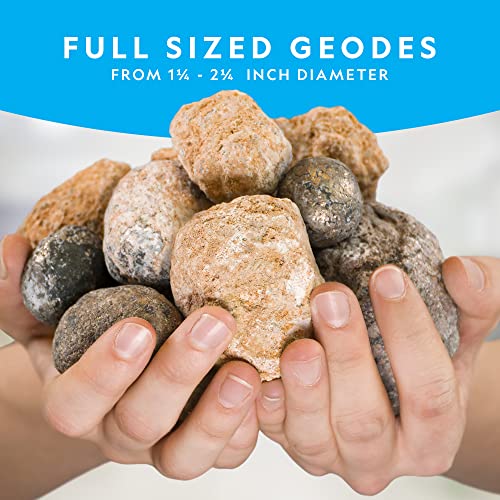 National Geographic Break Open 10 Premium Geodes – Includes Goggles & 2 Display Stands - Great STEM Science Kit, Geology G...