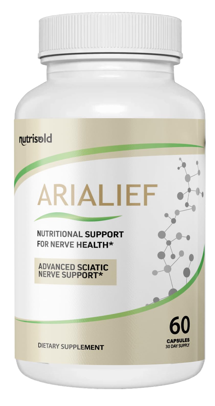 Nutrisold ARIALIEF - Nerve Health Support Supplement, Sciatic Nerve & Neuropathy Relief, Advanced Herbal Formula - 60 Capsules