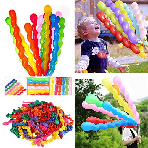 100Pcs 40 Inches Latex Spiral Balloons for Assorted Boys Girls Birthday Party Balloons