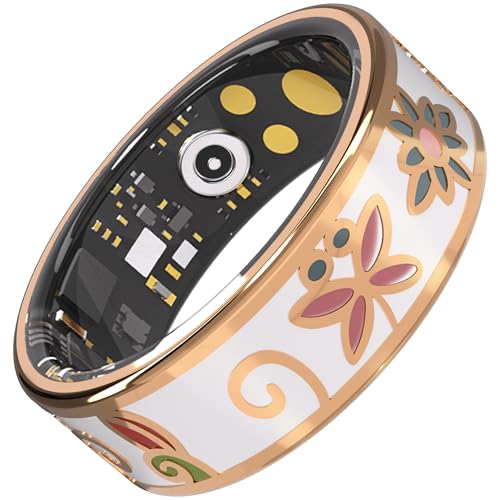 lumthou Enamel Craft Smart Ring for Women & Men - No Subscription Fee Fitness Tracker with Sleep Tracking, Heart Rate, SpO...