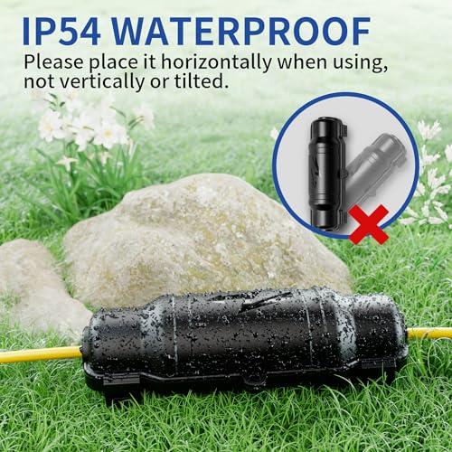 Cismorvex 3 Pack Outdoor Extension Cord Safety Cover with Waterproof Seal IP54 Water-Resistant, Weatherproof Electrical Co...