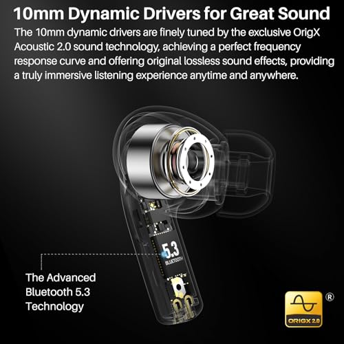 TOZO T20 Wireless Earbuds Bluetooth Headphones 48.5 Hrs Playtime with LED Digital Display, IPX8 Waterproof, Dual Mic Call ...