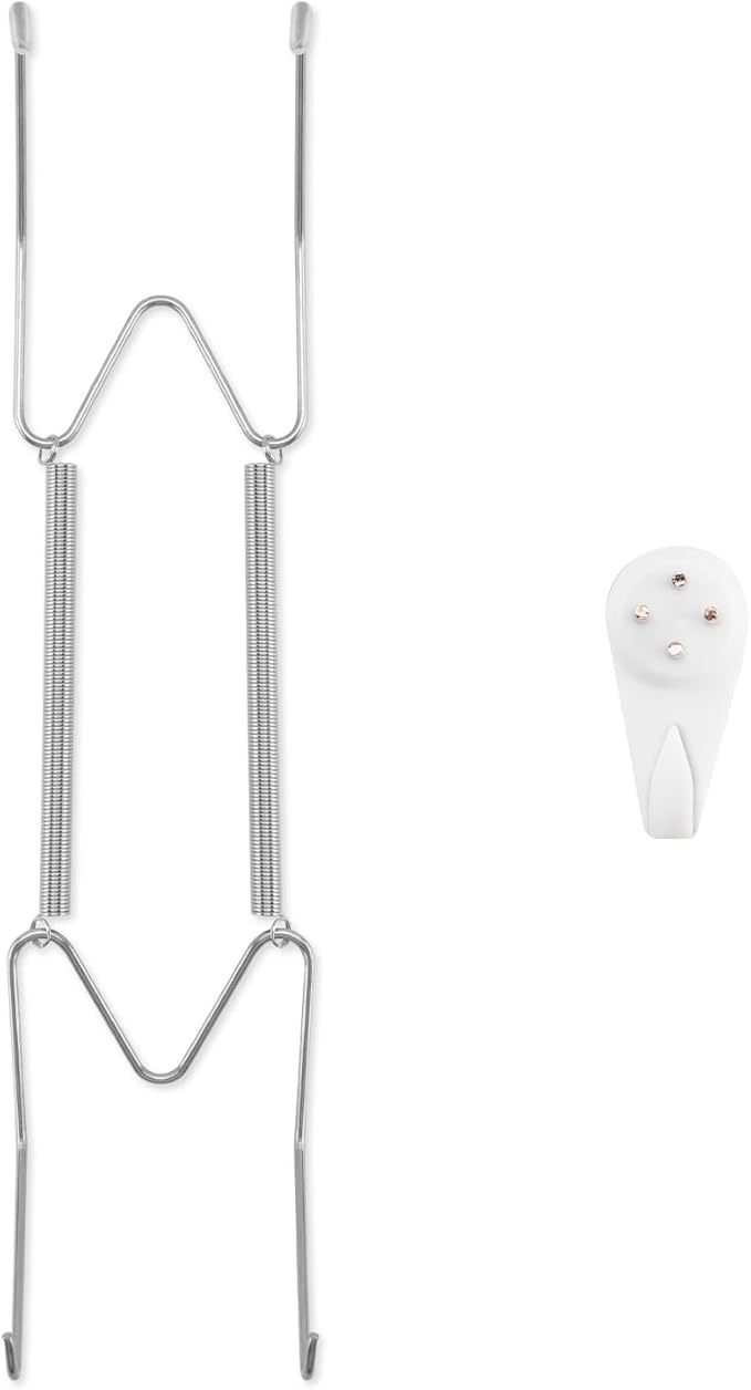 Bilillo Plate Hangers for The Wall, Suitable for 9-11 inch Decorative Plate, Stainless Steel Invisible Heavy Duty Wire Plate Holder with Wall Hooks, Plate Hangers for Displaying Plates, Silver