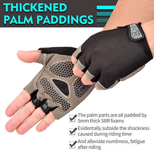 BOBILIFE Half Finger Anti-Slip Breathable and Shockproof Cycling Gloves, for Biking or Motorcycling Riding