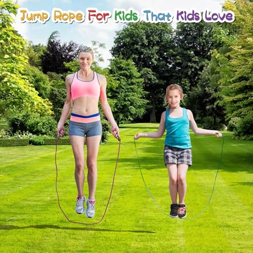 Jump Rope For Kids,Jump Rope Kids,Adjustable Soft Skipping Rope With Skin-Friendly Foam Handles For Boys,Girls,Women, Men,...