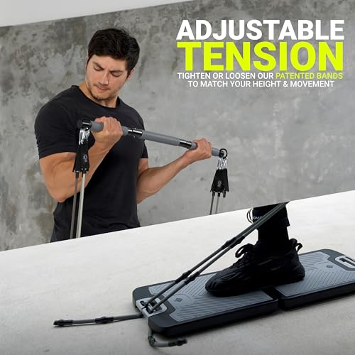 EVO Gym - Portable Home Gym Strength Training Equipment, at Home Gym | All in One Gym - Resistance Bands, Base Holds Gym B...