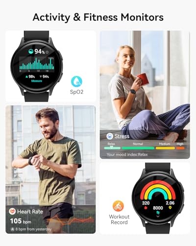 RUXINGX Smart Watches for Men Women:Android Phones & iPhone Compatible, Fitness Tracker Watches for Women Make/Answer Cal...