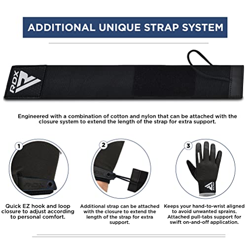 RDX Weight Lifting Gloves with Wrist Support -Touch Screen Full Finger Gym Workout, Breathable Anti Slip Padded Grip, Men ...