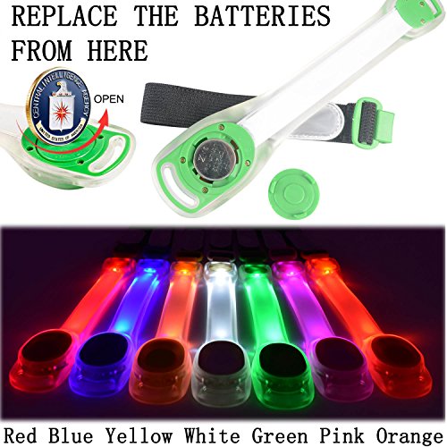 AMNQUERXUS Premium LED Light Up Armband, Reflective Adjustable Wearable Silicone Running Belt Strap/Waterproof Glow in The...