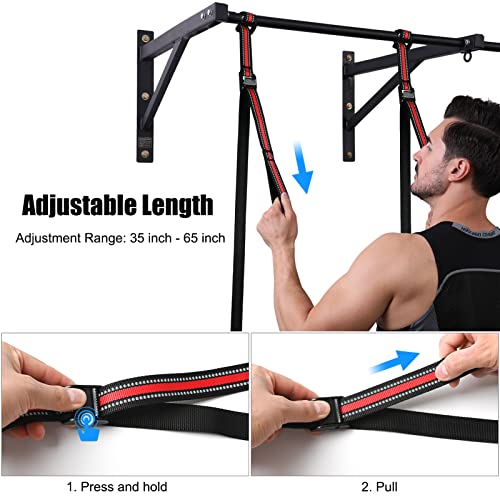 Pull Up Assistance Bands with Fabric Feet/Knee Rest, Heavy Duty Pull Up Resistance Bands, Pull up Assist Bands Pull-up Exe...