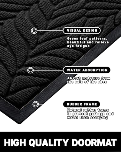 Yimobra Front Door Mat Outdoor Indoor, 29.5x17 All-Season Waterproof Door Mat Outside Entrance, All-Weather Non-Slip Outsi...