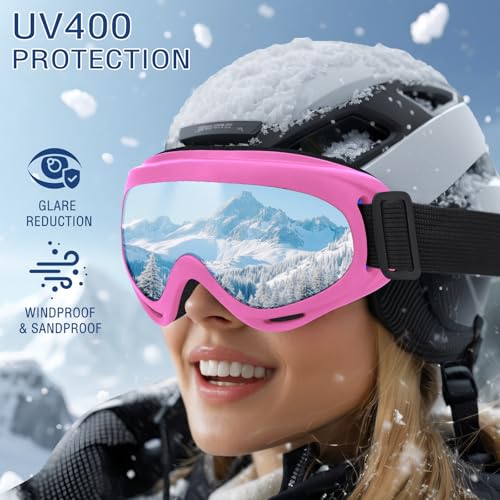 OXG Ski Snowboard Goggles for Men Women, UV Protection Ski Snow Goggles for Kids Youth Adult