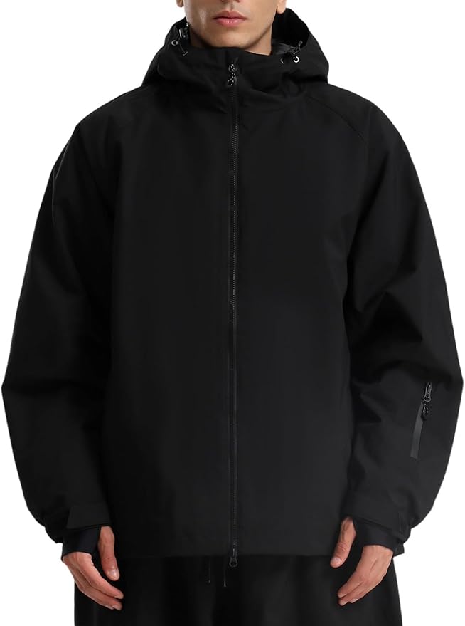 GSOU SNOW Mens Ski Jacket Baggy Snowboard Jacket Womens Insulated Snow Jacket Waterproof Windproof Loose Ski Coat for Skiing