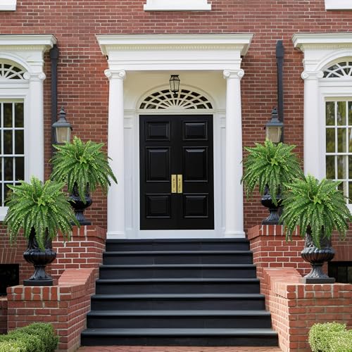 FOREST PRINCE 45" Fake Ferns, Realistic Large Artificial Bush Plants, 2 Artificial Boston Ferns with 59 Fronds for Outdoor...