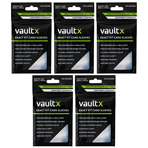 Vault X Exact Fit Trading Card Sleeves, Soft, High Clarity, Perfect Fit Inner Sleeves, Collectible Card Games, Sports, TCG...