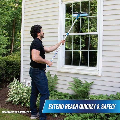 Unger Professional Connect & Clean 3’-6’ Aluminum Telescopic Extension Pole with Locking Cone & Quick-Flip Clamp – Compati...