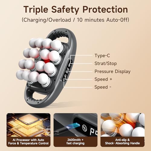 16 Head Massage Gun Deep Tissue,Percussion Massager with 9 Modes & 9 Intensities,Back Massager for Pain Relief Deep Tissu...