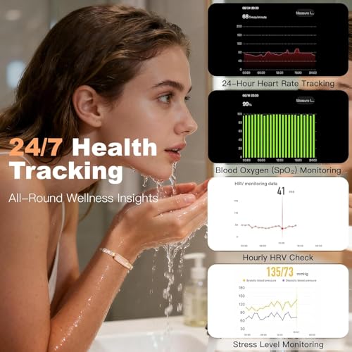 Smart Bracelet for Women, Valentine's Day Gifts, Health Activity Fitness Trackers, 24/7 Heart Rate, HRV, Blood Oxygen & St...